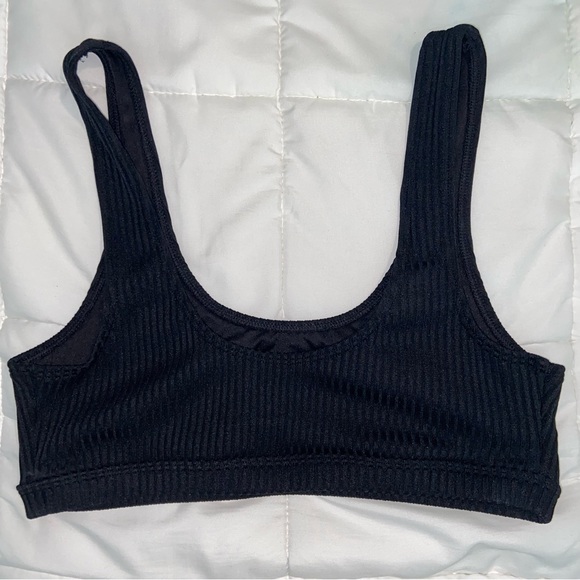 Black Ribbed Bikini Top - Picture 2 of 5